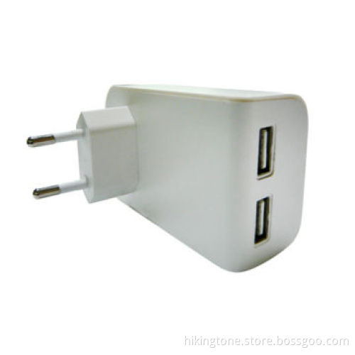 Portable USB Travel Charger, Two 5V 2.1A USB Port